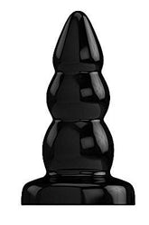 Bottom Line Rubber Butt Plug Black Model 6 - - Butt Plugs